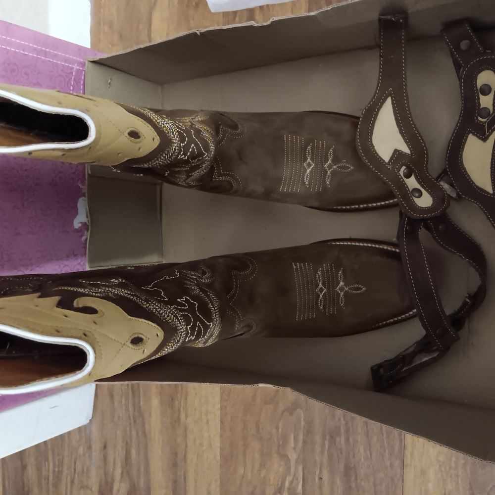 Brown and Tan Women's Western Boots